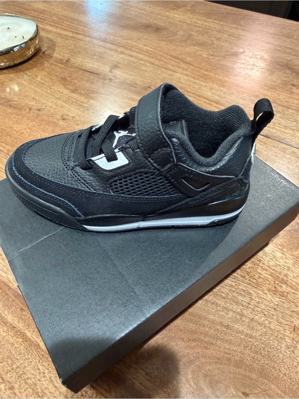 Jordan Kids Black and White Hook-and-Loop Sneakers